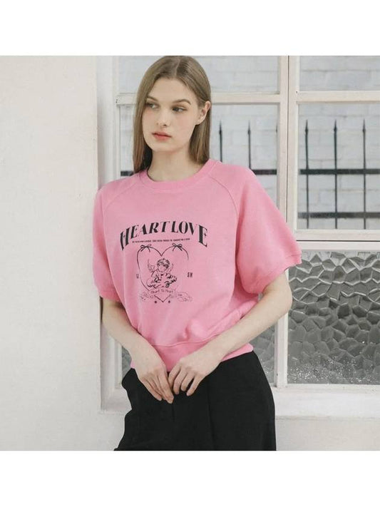 Heart To Heart Half Sweat Shirts PINK - LE SOLEIL MATINEE - BALAAN 1