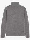 Men's Fox Head Patch Oversized Wool Turtleneck Grey - MAISON KITSUNE - BALAAN 5