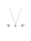 Sublima Rhodium Necklace Earrings Set Silver White - SWAROVSKI - BALAAN 2