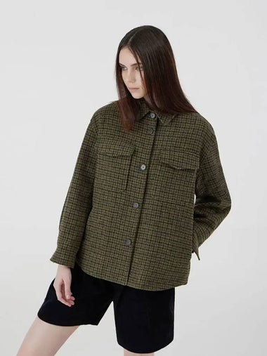 Wool Check Shirt Outer Green - VOYONN - BALAAN 1