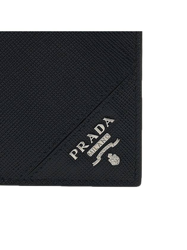 Saffiano Leather Half Wallet Black - PRADA - BALAAN 7