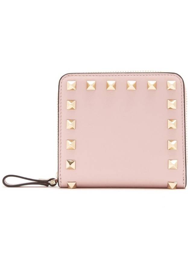 Rockstud Compact Leather Zipper Wallet NW1PO649BOL - VALENTINO - BALAAN 3