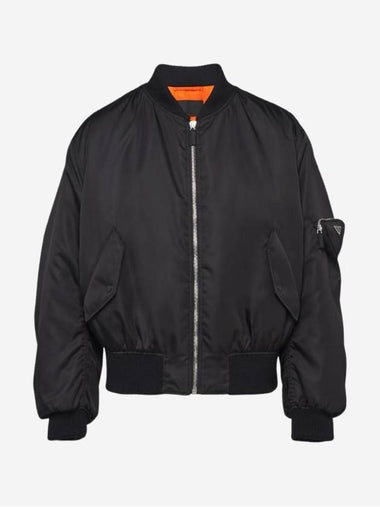 Re-Nylon Bomber Jacket Black - PRADA - BALAAN 1