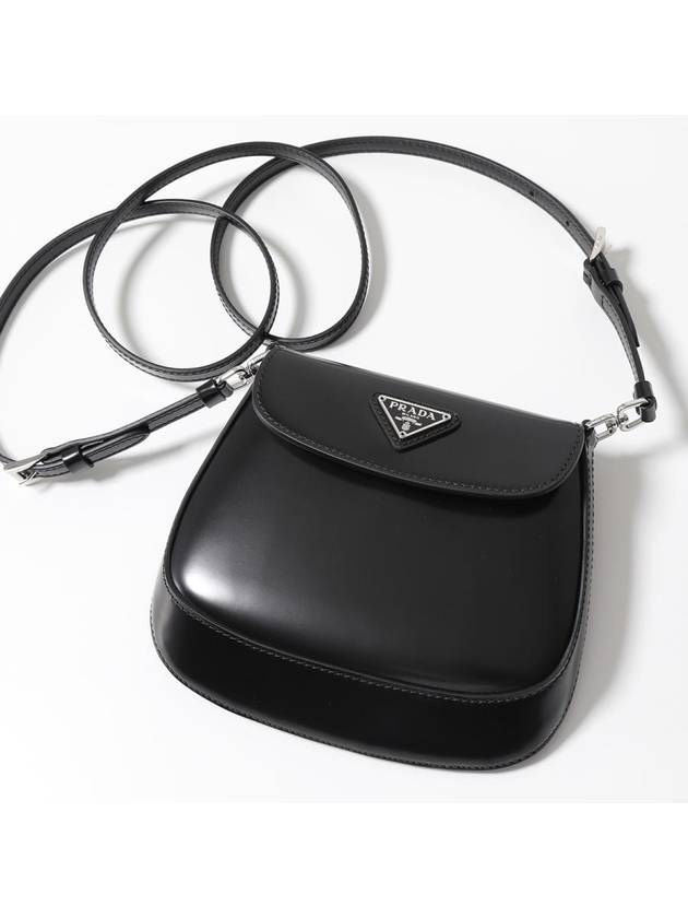 Cleo Brushed Leather Mini Shoulder Bag Black - PRADA - BALAAN 3