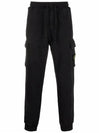 Garment Dyed Cotton Fleece Track Pants Black - STONE ISLAND - BALAAN 3