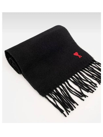 Heart embroidery muffler USF405 334 NOIR 001 - AMI - BALAAN 1