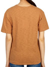 Women's Perfect Organic Slub Cotton Short Sleeves T-shirt Brown - THEORY - BALAAN 5