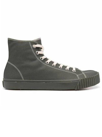 Tabi Canvas High Top Sneakers Army Green - MAISON MARGIELA - BALAAN 1