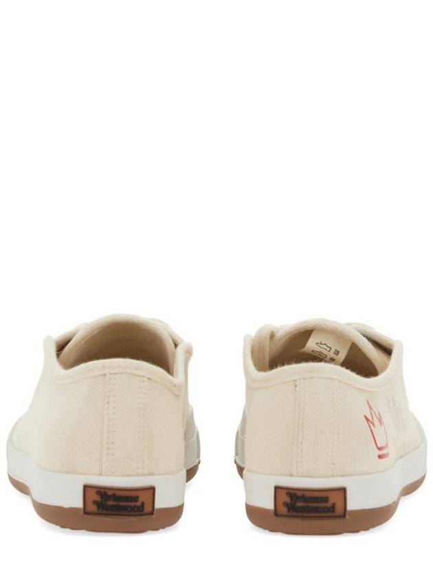 Animal Gym Canvas Low Top Sneakers Beige - VIVIENNE WESTWOOD - BALAAN 4