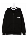 Kids Logo Print Hooded Zip up MS027855 110 - MSGM - BALAAN 2