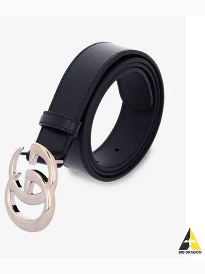 GG Marmont Thin Leather Belt Black - GUCCI - BALAAN 2