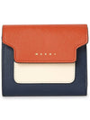 Saffiano Tri-Fold Half Wallet Orange - MARNI - BALAAN 2