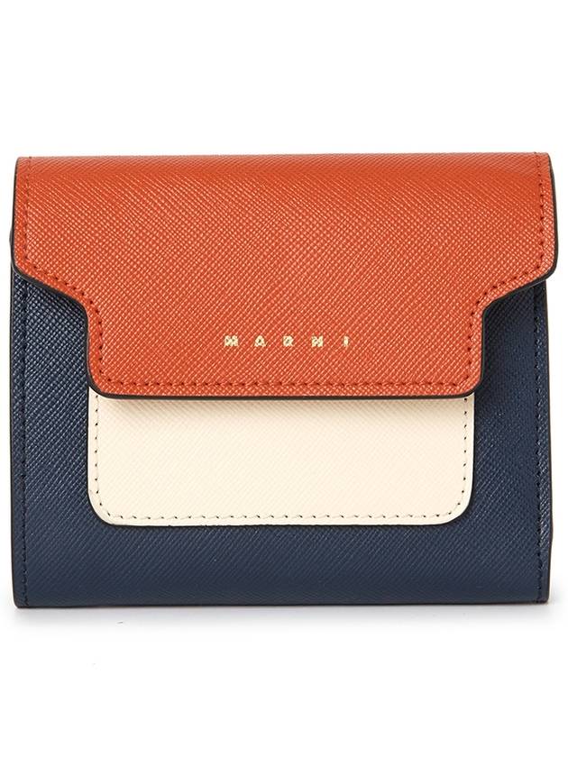 Saffiano Tri-Fold Half Wallet Orange - MARNI - BALAAN 2