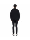 Knotted Ribbed Stitch Pure Wool Crewneck Knit Top Black - STONE ISLAND - BALAAN 6