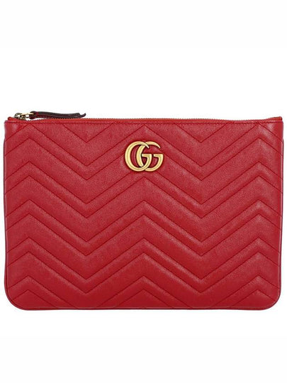 GG Marmont Leather Pouch Bag Red - GUCCI - BALAAN 2