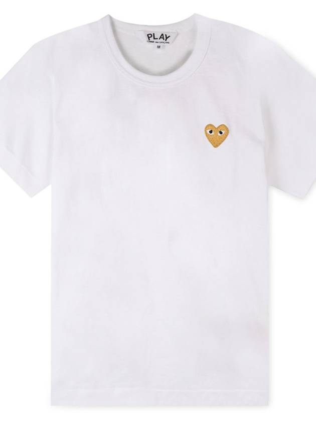 Women s Heart Wappen White Short Sleeve T Shirt AZ T215 051 4 - COMME DES GARCONS - BALAAN 3