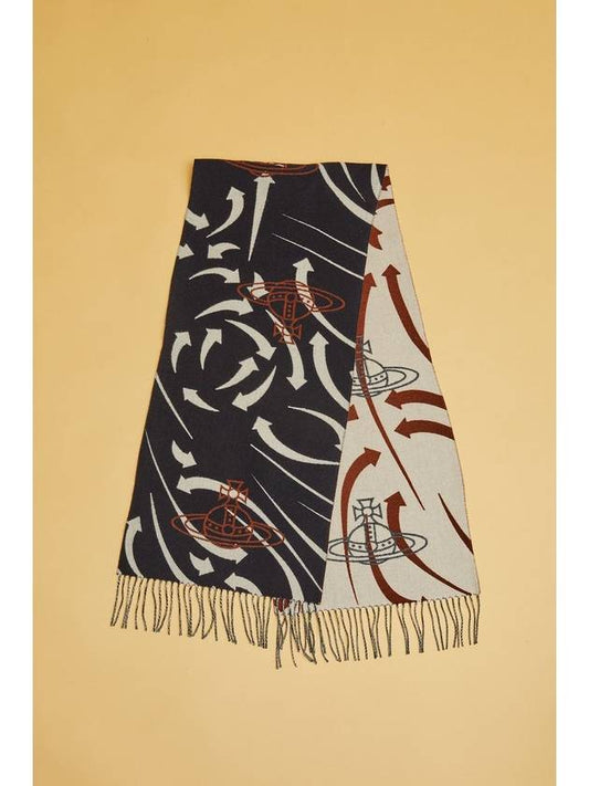 [VIVIENNE WESTWOOD] ARROW SCARF 35X195 8103013B-W00D1-FP NAVY BLUE - VIVIENNE WESTWOOD - BALAAN 1