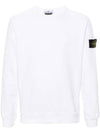 Wappen Patch Crew Neck Cotton Sweatshirt White - STONE ISLAND - BALAAN 3