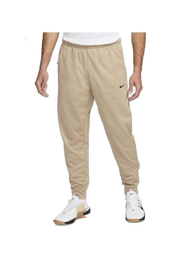 Men's Therma-Fit Tapered Fitness Track Pants Beige - NIKE - BALAAN 1