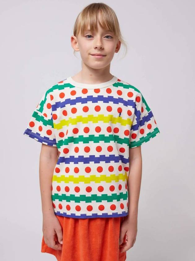 Children s Short Sleeve T Shirt Geometric all over waffle B125AC008 - BOBO CHOSES - BALAAN 4