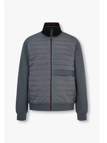 PS padded mix high neck jacket charcoal gray - PAUL SMITH - BALAAN 1