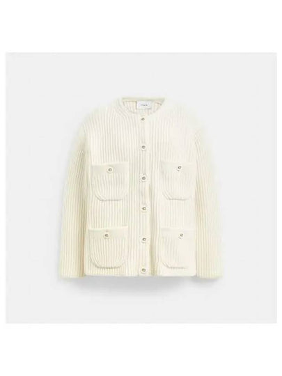 Oversized Pocket Cardigan CX127 CRM - COACH - BALAAN 2