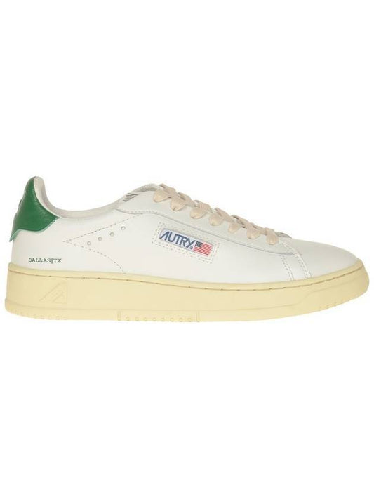 Dallas Green Tab Leather Low Top Sneakers White - AUTRY - BALAAN 1