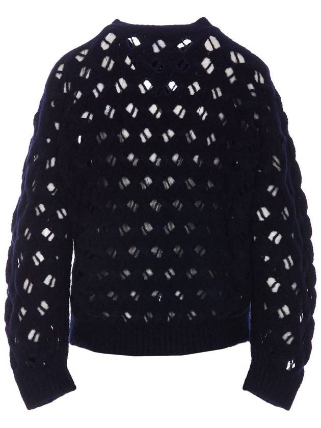 'Aurelia' Blue Crewneck Swerater In Perforated Wool Blend Woman - ISABEL MARANT ETOILE - BALAAN 2