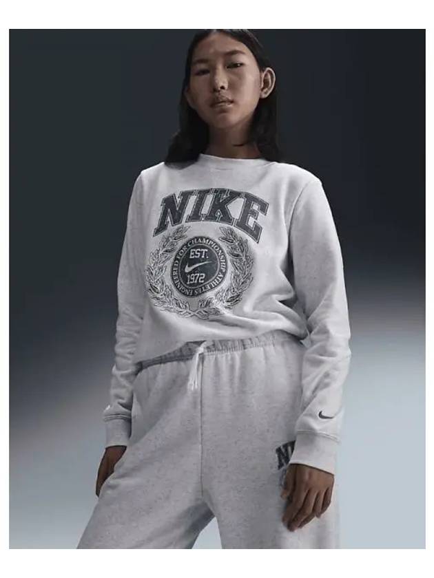 Sportswear Club Fleece Women s Crew Neck Sweatshirt Birch Heather Cool Gray HV6499 051 732184 - NIKE - BALAAN 1