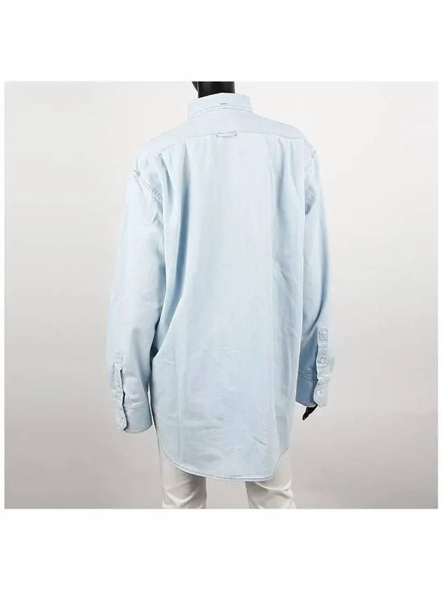 Chambray Denim Long Sleeve Shirt Light Blue - MIU MIU - BALAAN 5