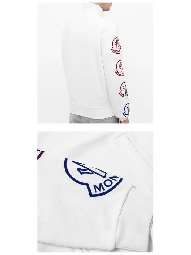 Men's Side Gradient Logo Zip-up Jacket White - MONCLER - BALAAN 6