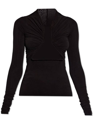 Rick Owens ‘Prong’ Draped Top, Women's, Black - RICK OWENS - BALAAN 1