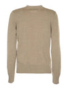 Double Fox Head Patch Round Neck Cardigan Beige Melange - MAISON KITSUNE - BALAAN 3