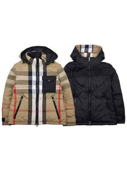 Check Reversible Hooded Padding Beige - BURBERRY - BALAAN 2