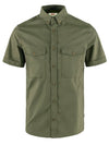 Men's OVIK Air Stretch Short Sleeve Shirt Laurel Green - FJALL RAVEN - BALAAN 2