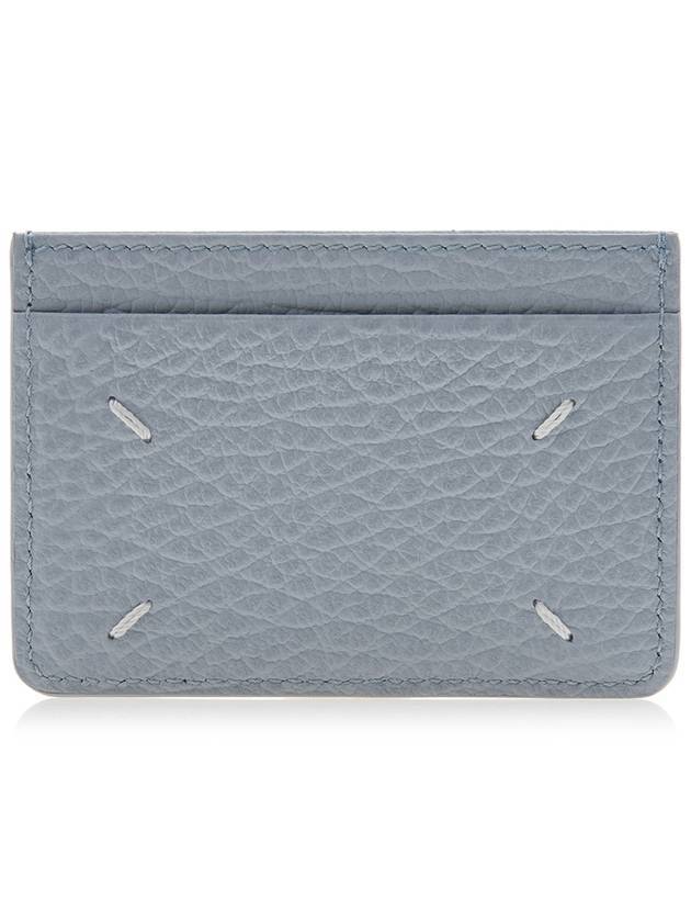 Grain Leather Stitch Card Wallet Pale Blue - MAISON MARGIELA - BALAAN 1