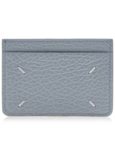 Grain Leather Stitch Card Wallet Pale Blue - MAISON MARGIELA - BALAAN 1