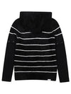 Women s Winter Striped Short Sleeve Warmer Hoodie 2622LXKR BLACK - BLACK&WHITE - BALAAN 2