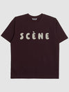 UNISEX thin lettering short sleeve t shirt BURGUNDY - KLOR - BALAAN 2