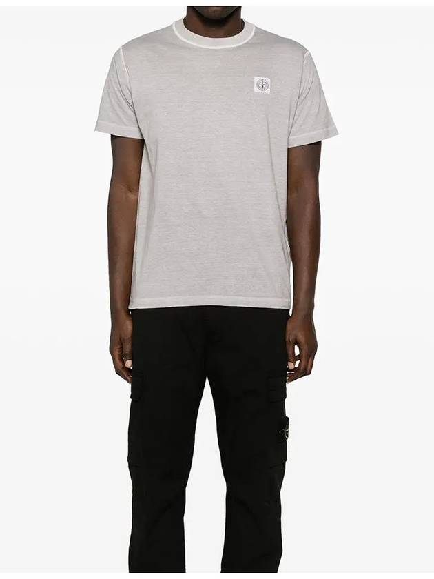 Organic Cotton Short Sleeve T-Shirt Dust Grey - STONE ISLAND - BALAAN 3