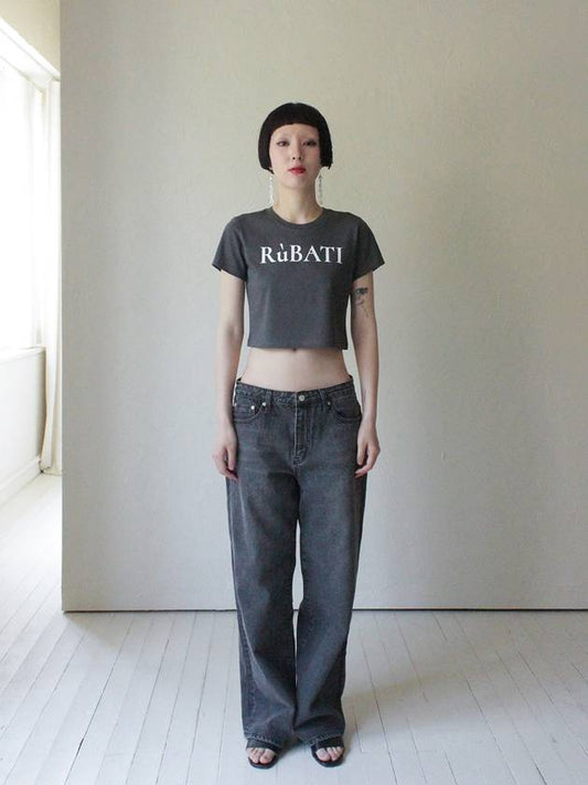 R?BATI Logo Crop Tshirt CHARCOAL - RUBATI - BALAAN 1