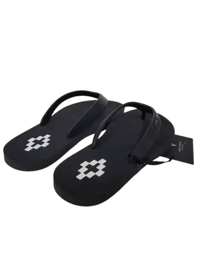 Logo Print Flip Flops Black - MARCELO BURLON - BALAAN 4