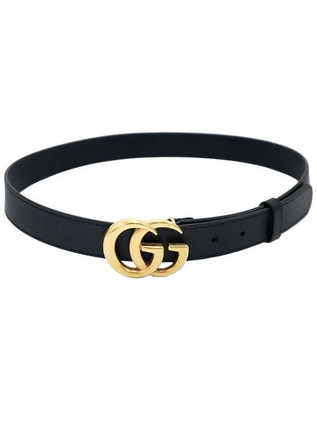 Gucci 414516 Black Leather Gold Plated Double G Buckle GG Marmont Men s Belt 85 - GUCCI - BALAAN 1