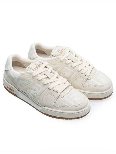 Match Canvas Low-Top With White Suede - FENDI - BALAAN 2