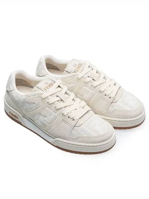 Match Canvas Low-Top With White Suede - FENDI - BALAAN 3