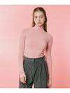 Wool High Neck Long Sleeve T-Shirt Pink - ETRE AU SOMMET - BALAAN 4