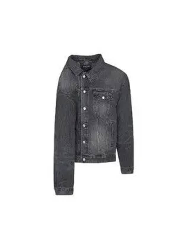 Balenciaga Asymmetric Denim Jacket Grey - BALENCIAGA - BALAAN 8