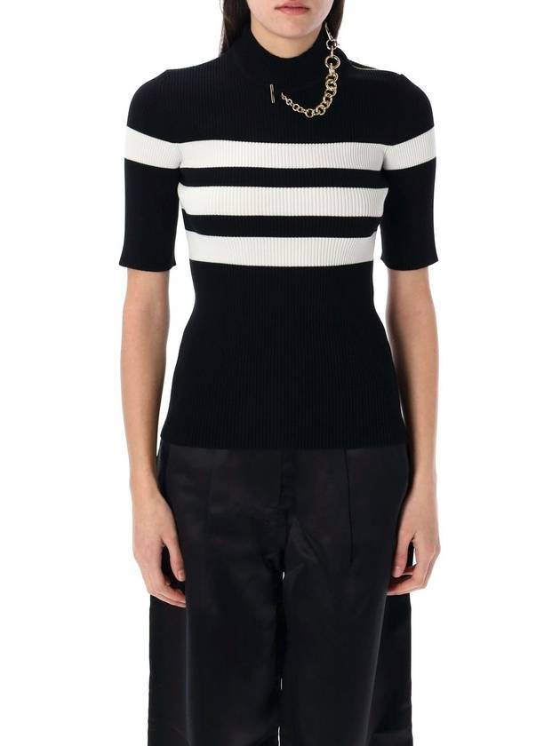 KNITTED STRIPE SHORT SLEEVE KNIT - JEAN PAUL GAULTIER - BALAAN 1