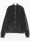 Macro Waffle Jersey Zip Up Jacket Black - DIESEL - BALAAN 1