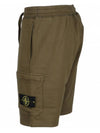 Men's Fleece Bermuda Shorts Brown - STONE ISLAND - BALAAN 6